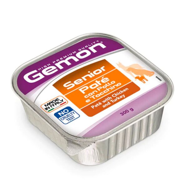 Gemon Alimento Húmedo para Perros Senior con Pollo y Pavo Lata 300 gr.