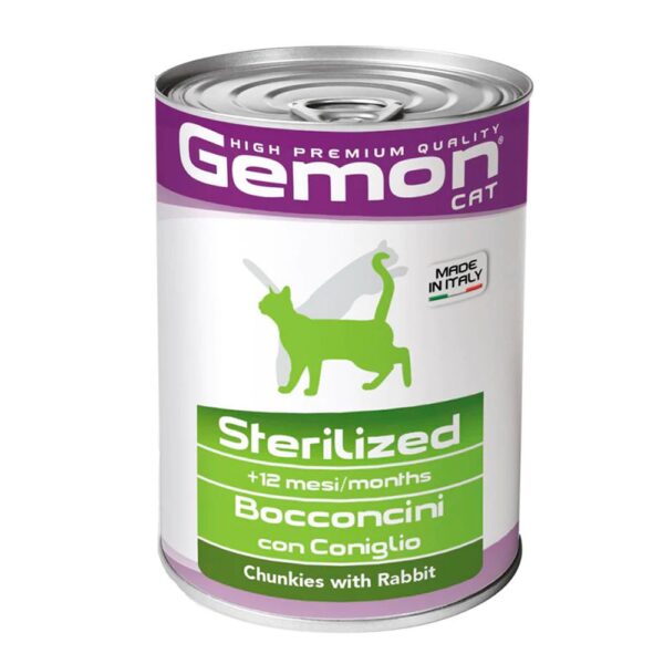 Gemon para Gatos Adultos Castrados c/Conejo Lata 400 gr.