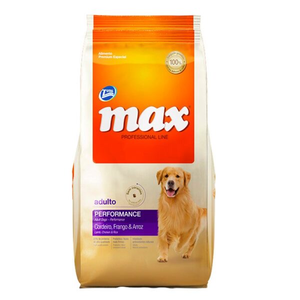 Max Professional Performance para Perros Adultos de Todos los Tamaños sabor Cordero, Pollo y Arroz 20 Kg