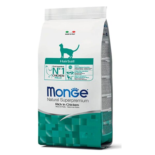 Monge Gatos Adultos Hairball Control con Pollo 1,5 Kg
