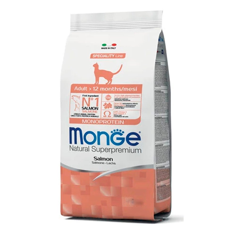 Monge-Gatos-Adultos-Mono-Proteina-con-Salmon.jpg Monge Gatos Adultos Mono-Proteína con Salmón 1,5 Kg - Imagen 1