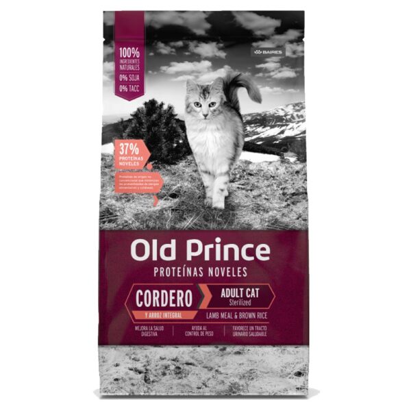 Old Prince Proteínas Noveles Gato Esterilizado CORDERO Y ARROZ INTEGRAL 1 Kg