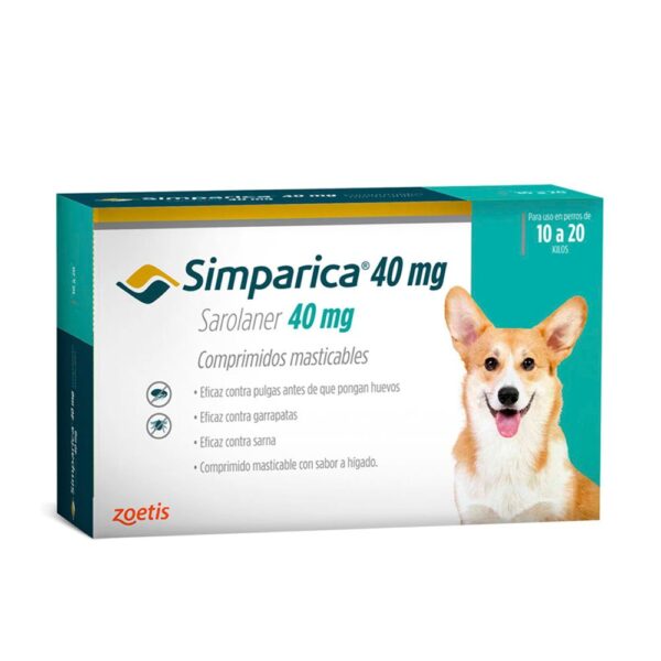Pastilla Simparica 40 mg – Perros 10 a 20 Kg